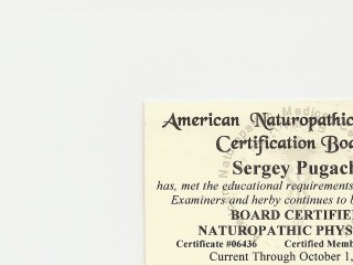 Сертификат врача-натуропата (США)