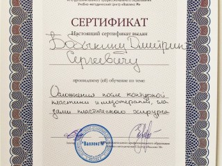 Сертификат "Осложнения после контурной пластики мезотерапии, глазами пластического хирурга"