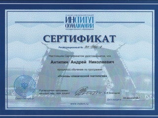 Сертификат Основы клинической гнатологии